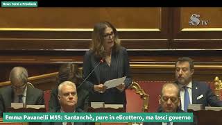 Emma Pavanelli M5S Santanchè pure in elicottero ma lasci il governo [upl. by Nueoht991]