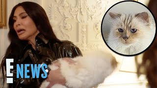 Kim Kardashian FACES OFF with Karl Lagerfelds Cat Choupetteand Loses  E News [upl. by Virginia]