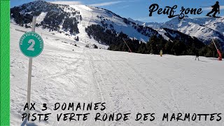 Ax 3 Domaines  Piste verte Ronde des marmottes station de ski Bonascre en Ariège [upl. by Gathers]