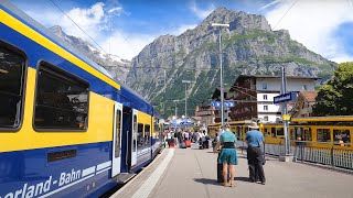 🇨🇭Riding on Fairytalelike Train from Interlaken to Grindelwald Switzerland [upl. by Airol]