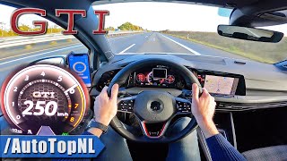 2021 VW Golf GTI MK8 TOP SPEED on AUTOBAHN NO SPEED LIMIT by AutoTopNL [upl. by Rowen]