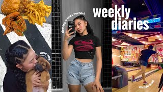 WEEKLY VLOG 🧸 new dog watsons amp romwe haul date with friends unboxing  cleaning  Sarah Perez [upl. by Anaiv]