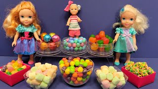 Candy store  Elsa amp Anna toddlers shop for colorful candies [upl. by Meekar]