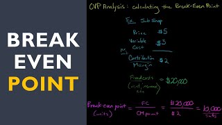 Cost Volume Profit Analysis CVP calculating the Break Even Point [upl. by Chemesh645]