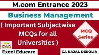 Business Management  MCQ for Mcom Entrance 2023  Mcom Entrance Exam 2023  CUET  DUET  CPET [upl. by Hoover]