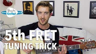 5th Fret Tuning Trick  Tune Your Guitar By Ear Without A Tuner [upl. by Nodab]