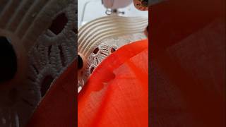 Sewing Tips And Tricks Making Sleeves Design Using White Thick Thread Lace And Orange Fabric Shorts [upl. by Geis662]