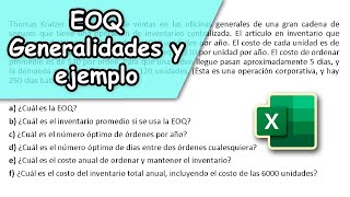 Cantidad económica a ordenar EOQ ejercicio [upl. by Innig]