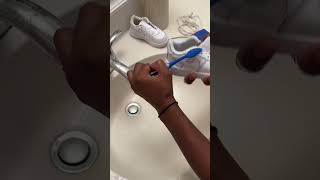 How to clean AIR FORCE 1s cleaning nike shorts [upl. by Afrikah]