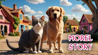 Kutta aur billi  Moral Story  short bedtime stories for kids [upl. by Pillyhp]