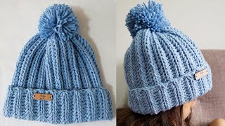 🌈Gorro Tejido a Crochet IMITACION DOS AGUJAS Paso a Paso😍 [upl. by Carline]