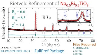 Rietveld Refinement of Xray Diffraction Data of NBT Using FullProf Package  Part III [upl. by Yanetruoc262]