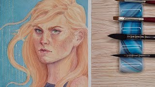 Trying out Millford Paper  Roman Szmal Watercolor Speedpaint [upl. by Lepper]