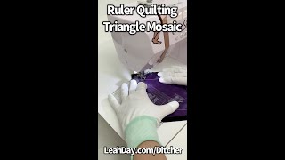 Beginner Ruler quilting  Triangle Mosaic  Easy Ditcher Template [upl. by Anaib]