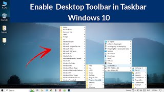 How to Add Desktop Toolbar to Taskbar on Windows 10 PC [upl. by Nellir879]