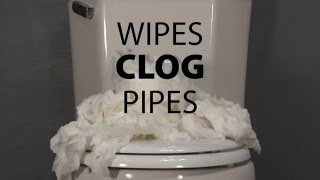 Wipes Clog Pipes  30 sec [upl. by Sharyl597]