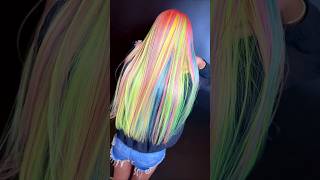 Tropical design rainbow  hair dye tutorial  multicolor hair dye [upl. by Agrippina486]