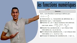 les fonctions numériques tronc commun exercices  exercice complet taux de variation  la monotonie [upl. by Aehr101]