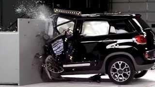 IIHS  2014 Fiat 500L  small overlap crash test  POOR EVALUATION [upl. by Oinegue]