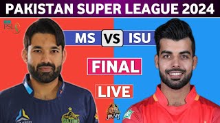 🔴Live PSL  MUL vs ISL Live  Final Match  Multan Sultans vs Islamabad United Live cricketlive [upl. by Elyssa]