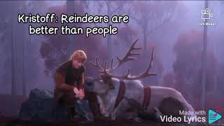 Reindeers are better than people song lyrics Frozen 2 [upl. by Odysseus]