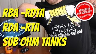 Explained RBA  RDA  RDTA  RTA  Sub Ohm Tanks [upl. by Ahserkal733]