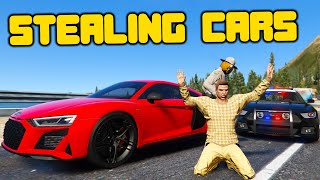 Corrupt Cop Steals Expensive Cars In GTA5 RP [upl. by Tremain566]