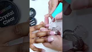 Easy steps to a French Manicure using NuGenesis dip powder [upl. by Dnaltiak]