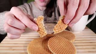 ASMR Stroopwafel NO TALKING SomethingCozy ASMR [upl. by Suiratnauq]