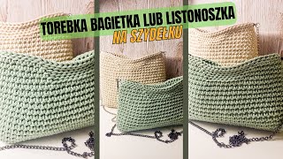 Torebka bagietka listonoszka na szydełku Sznurex 3mm bawełniany Sznurex [upl. by Adnuahsal]