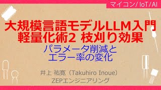 NoA118 大規模言語モデルLLMによる生成AIプログラミング［大規模言語モデルquotLLMquot入門その4「枝刈りの効果」，パラメータ削減とエラー率の変化，26万→2万個，エラー率変化なし］ [upl. by Elisabet]