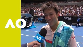 Kei Nishikori oncourt interview 2R  Australian Open 2019 [upl. by Eglanteen]