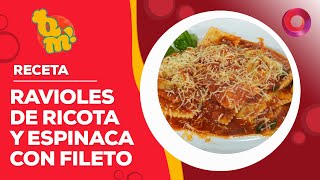 RECETA de RAVIOLES DE RICOTA y ESPINACAS con FILETO  QuéMañana [upl. by Yetta]