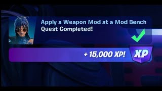 Fortnite  Apply weapon mod at mod bench  Chapter 5 Season 1 [upl. by Viquelia]