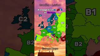 Avreage lvl of english in Europe geography map [upl. by Aylmer683]