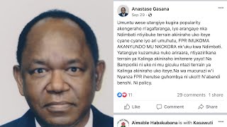 Anastase Gasana wigeze kuba Ministre wububanyi namahanga wu RWANDA abayeho nkitungo muri USA [upl. by Klump694]