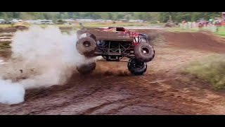 Vulgar Display Mega Truck Howies mud bog  near roll over  2020 [upl. by Rufford744]