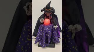 Vintage Gemmy Halloween Animated Fortune Teller Witch Crystal Ball [upl. by Yrellav]