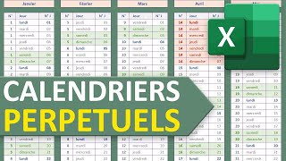 Calendrier annuel et perpétuel avec Excel [upl. by Anaxor]