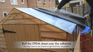 How to Install Firestone EPDM Rubber Roofing on a Shed Roof [upl. by Desirea]