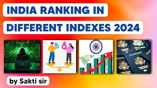 India rankings in different Indexes l Current affairs 2024 l saktieducation [upl. by Aekan]