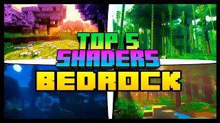 MINECRAFT 121  TOP 5 MELHORES SHADERS REALISTAS PARA A BEDROCK MCPE  XBOX  PC [upl. by Tnomyar]