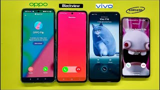 Incoming call  JusTalk Signal ViVo Y16  Samsung Galaxy S10e  Oppo Flip  Samsung Flip [upl. by Rehctaht100]