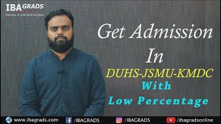 How to get admission in DUHSKMDCJSMU with Low Percentage  MCAT  IBAGRADS [upl. by Siana]