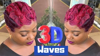 3D waves  Curl waves inspired by Hstyles  How to curl short hair [upl. by Noraa]