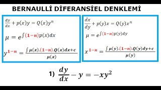 BERNOULLİ DİFERANSİEL DENKLEM 1 [upl. by Hilde]