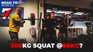 Road To Worlds ep7  300KG SQUAT AT 66KG  AMMONIA JUNKIE [upl. by Hplar]