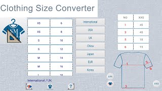 Clothing Size Converter [upl. by Ymme]