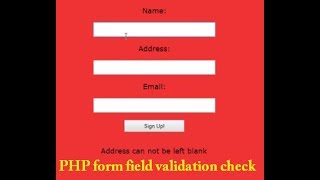 PHP form field validation check [upl. by Hoon]