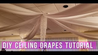 DIY ceiling drapes on a budget Easy ceiling draping tutorial [upl. by Ecertal]